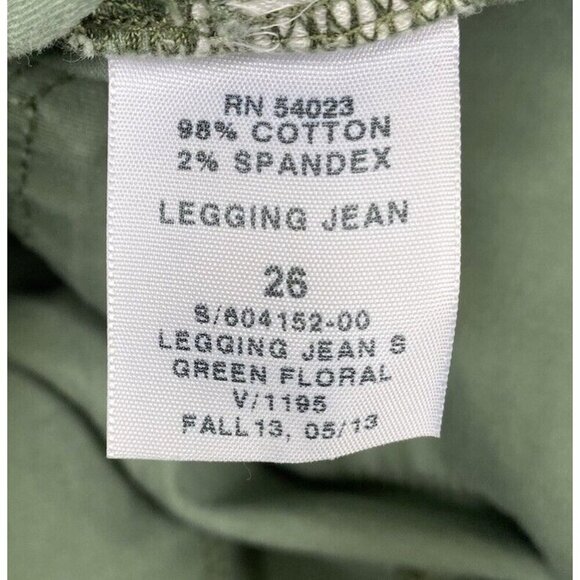 GAP 1969 Womens Green Tie Dye Legging Jeans Zipper Hem Accent Size 26 - Picture 8 of 9